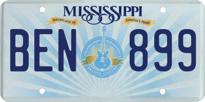 MS license plate BEN899