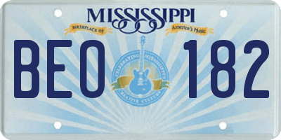 MS license plate BEO182