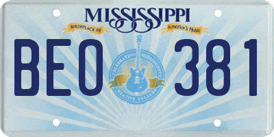 MS license plate BEO381