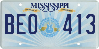 MS license plate BEO413