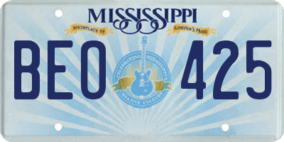 MS license plate BEO425