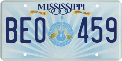MS license plate BEO459