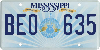 MS license plate BEO635