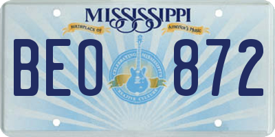 MS license plate BEO872