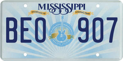 MS license plate BEO907