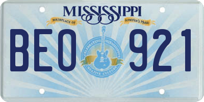 MS license plate BEO921