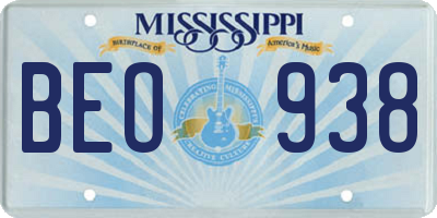 MS license plate BEO938