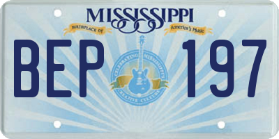 MS license plate BEP197