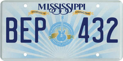 MS license plate BEP432