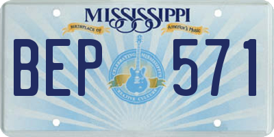 MS license plate BEP571