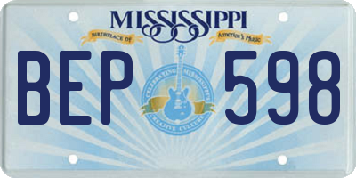 MS license plate BEP598