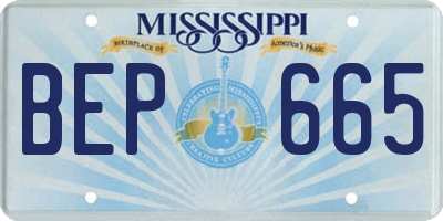 MS license plate BEP665