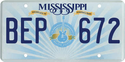 MS license plate BEP672