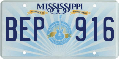 MS license plate BEP916