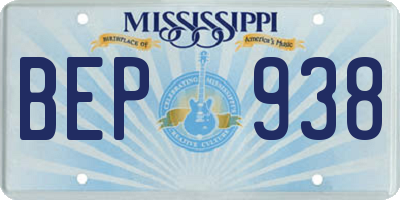 MS license plate BEP938