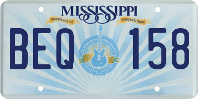 MS license plate BEQ158