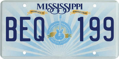 MS license plate BEQ199