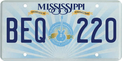 MS license plate BEQ220