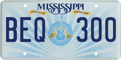 MS license plate BEQ300
