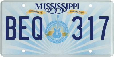 MS license plate BEQ317
