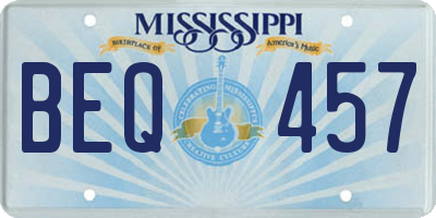 MS license plate BEQ457