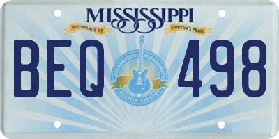 MS license plate BEQ498