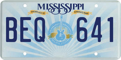 MS license plate BEQ641