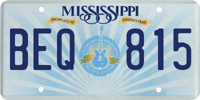 MS license plate BEQ815
