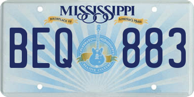 MS license plate BEQ883