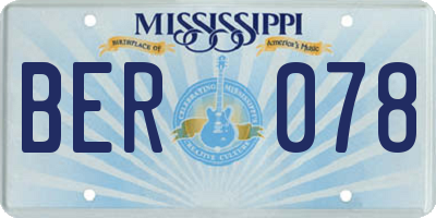 MS license plate BER078