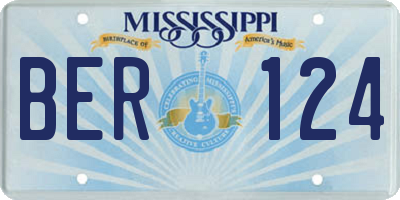MS license plate BER124