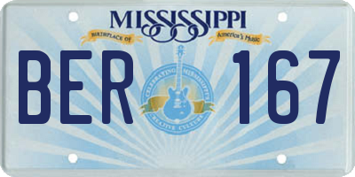MS license plate BER167