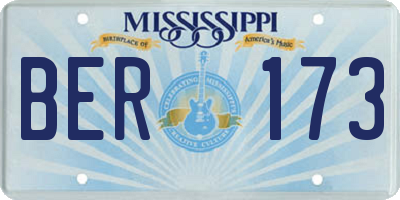MS license plate BER173