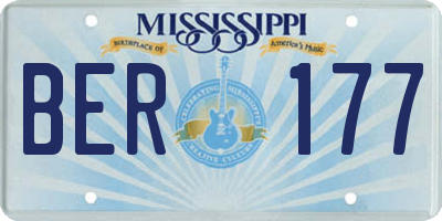 MS license plate BER177