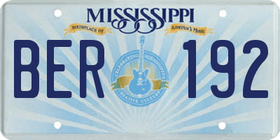MS license plate BER192