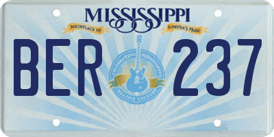 MS license plate BER237