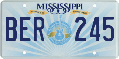 MS license plate BER245