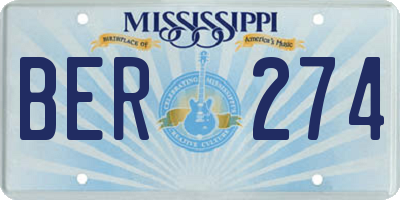 MS license plate BER274