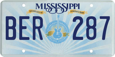 MS license plate BER287