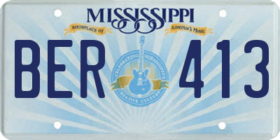 MS license plate BER413