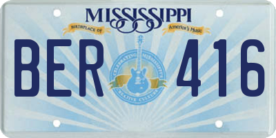MS license plate BER416