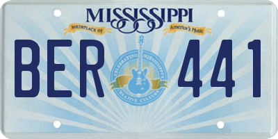 MS license plate BER441