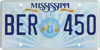 MS license plate BER450