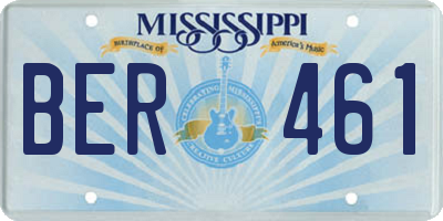 MS license plate BER461