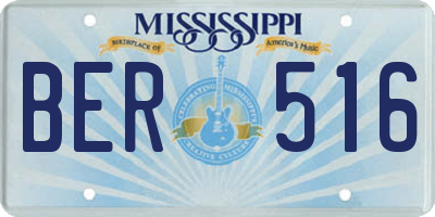 MS license plate BER516