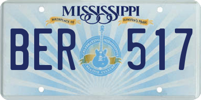 MS license plate BER517
