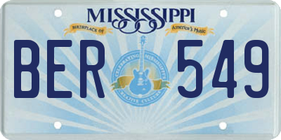 MS license plate BER549