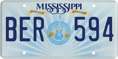 MS license plate BER594