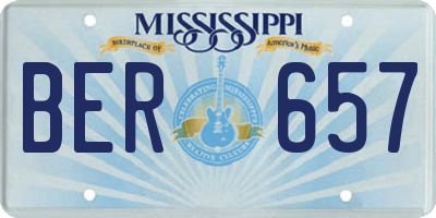 MS license plate BER657