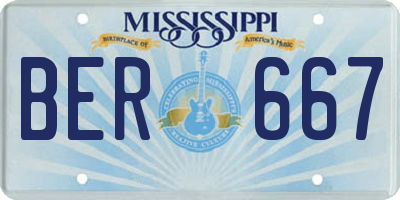 MS license plate BER667
